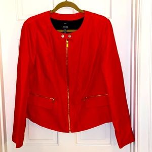 Jones New York Orange Lined Linen Jacket